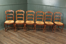 Load image into Gallery viewer, French Oak Rush Bottom Chairs c.1900 set of 6