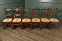 Load image into Gallery viewer, French Oak Rush Bottom Chairs c.1900 set of 6