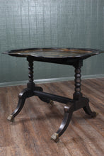 Load image into Gallery viewer, French Papier Mache Tray on Brass Footed Base c.1880