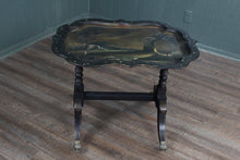 Load image into Gallery viewer, French Papier Mache Tray on Brass Footed Base c.1880