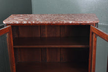 Load image into Gallery viewer, French Walnut Inlaid Marble Topped Cabinet c.1890