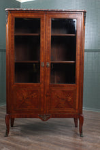 Load image into Gallery viewer, French Walnut Inlaid Marble Topped Cabinet c.1890