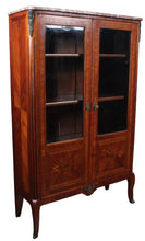 Load image into Gallery viewer, French Walnut Inlaid Marble Topped Cabinet c.1890