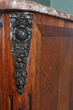 Load image into Gallery viewer, French Walnut Inlaid Marble Topped Cabinet c.1890