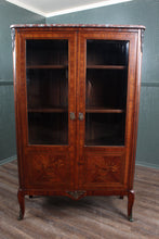 Load image into Gallery viewer, French Walnut Inlaid Marble Topped Cabinet c.1890