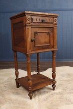Load image into Gallery viewer, French Walnut MarbleTop Chevet c.1890