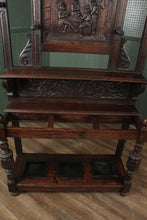 Load image into Gallery viewer, Handcarved Oak European Hallstand c.1900