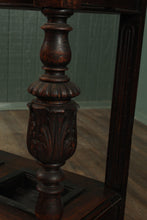 Load image into Gallery viewer, Handcarved Oak European Hallstand c.1900