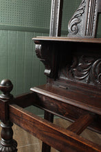 Load image into Gallery viewer, Handcarved Oak European Hallstand c.1900