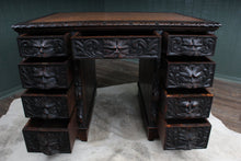 Load image into Gallery viewer, Heavily Carved English Oak Desk c.1890