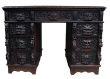 Load image into Gallery viewer, Heavily Carved English Oak Desk c.1890