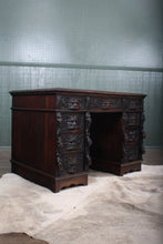 Load image into Gallery viewer, Heavily Carved English Oak Desk c.1890