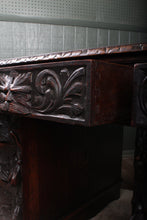 Load image into Gallery viewer, Heavily Carved English Oak Desk c.1890