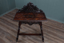 Load image into Gallery viewer, Heavily Carved English Oak Side Table c.1890