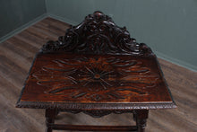 Load image into Gallery viewer, Heavily Carved English Oak Side Table c.1890