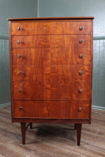 Load image into Gallery viewer, Homeworthy Mid Century Teak And Afromosia Tallboy Chest Of Drawers c.1960
