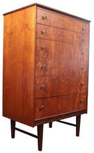 Load image into Gallery viewer, Homeworthy Mid Century Teak And Afromosia Tallboy Chest Of Drawers c.1960