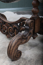 Load image into Gallery viewer, Impressive English Carved Oak Gong and Mallet c.1900