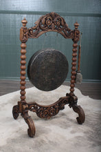 Load image into Gallery viewer, Impressive English Carved Oak Gong and Mallet c.1900
