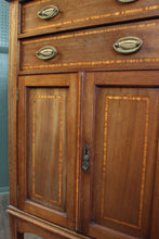 Load image into Gallery viewer, Inlaid Walnut English Cabinet c.1900