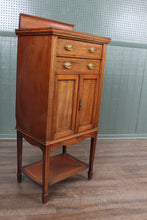 Load image into Gallery viewer, Inlaid Walnut English Cabinet c.1900