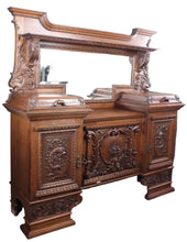 Load image into Gallery viewer, Outstanding English Oak Mirrored Sideboard c.1900