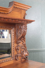 Load image into Gallery viewer, Outstanding English Oak Mirrored Sideboard c.1900