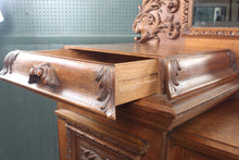 Load image into Gallery viewer, Outstanding English Oak Mirrored Sideboard c.1900