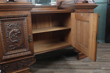 Load image into Gallery viewer, Outstanding English Oak Mirrored Sideboard c.1900