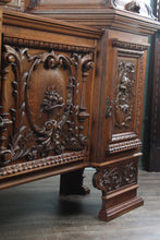 Load image into Gallery viewer, Outstanding English Oak Mirrored Sideboard c.1900