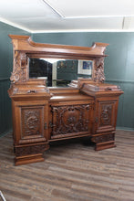 Load image into Gallery viewer, Outstanding English Oak Mirrored Sideboard c.1900