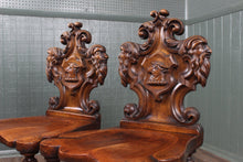 Load image into Gallery viewer, Pair of English Oak Hall Chairs c.1830
