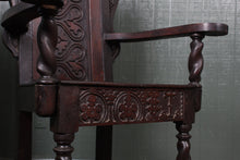 Load image into Gallery viewer, Pair of English Oak Wainscot Chairs dated 1702