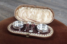 Load image into Gallery viewer, Pair of English Sterling Silver Salt Cellars and Spoons in Box c.1900