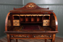 Load image into Gallery viewer, Petite English Inlaid Rosewood Cylinder Desk c.1900