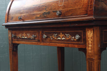 Load image into Gallery viewer, Petite English Inlaid Rosewood Cylinder Desk c.1900