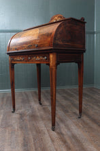 Load image into Gallery viewer, Petite English Inlaid Rosewood Cylinder Desk c.1900