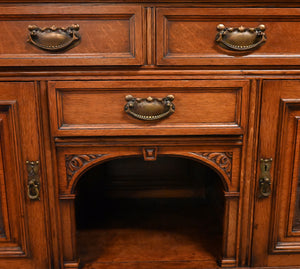 Fantastic English Oak Mirrored Sideboard - The Barn Antiques