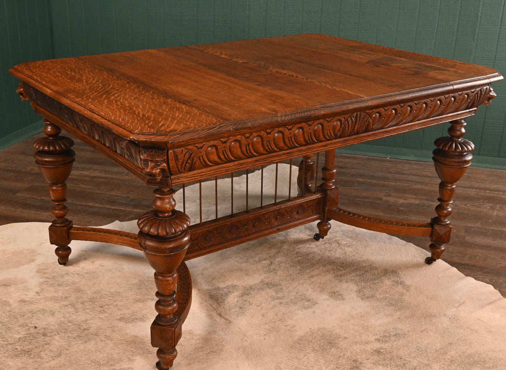 Carved Oak Table c.1880 - The Barn Antiques