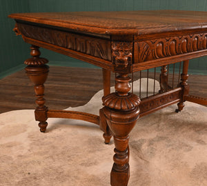 Carved Oak Table c.1880 - The Barn Antiques