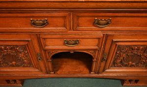 Fantastic English Oak Mirrored Sideboard - The Barn Antiques