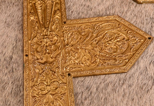 Embossed Brass Door Plates - The Barn Antiques