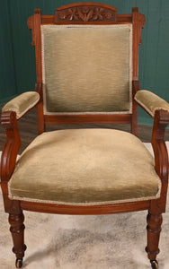 Victorian Walnut Upholstered Chair - The Barn Antiques