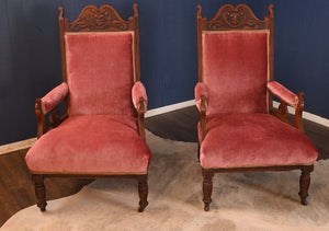 Pair of Victorian Upholstered Chairs - The Barn Antiques