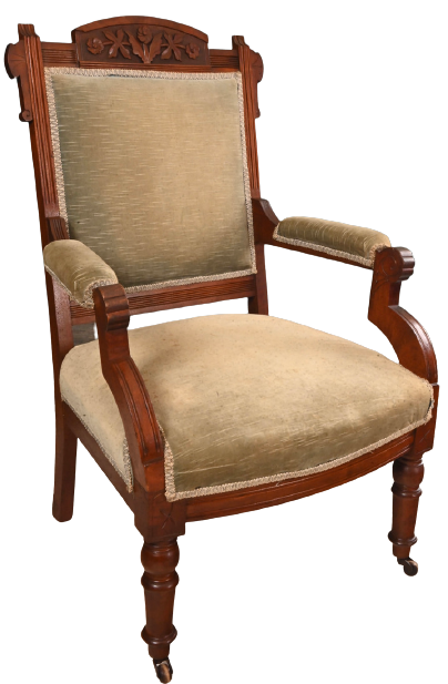 Victorian Walnut Upholstered Chair - The Barn Antiques