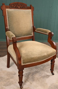 Victorian Walnut Upholstered Chair - The Barn Antiques