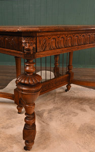 Carved Oak Table c.1880 - The Barn Antiques