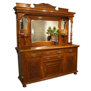 Oak Mirrored Sideboard - The Barn Antiques