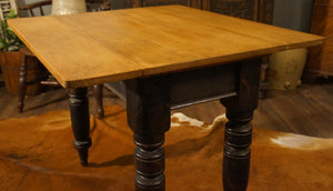 Victorian Primitive Pine Drop Leaf Table - The Barn Antiques