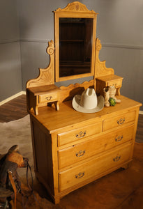 Pine Mirrored Dressing Table - The Barn Antiques